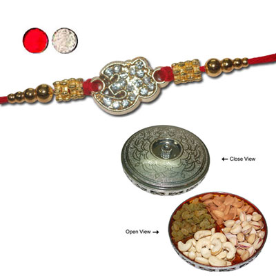 "Rakhi - FR- 8380 A (Single Rakhi),  Milestone Dry Fruit Box -Code DFB4000 - Click here to View more details about this Product
